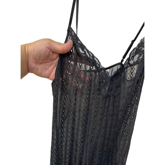 Victoria's Secret Sexy Black Lace Slip Babydoll Unlined See Through Size Medium - Picture 2 of 5